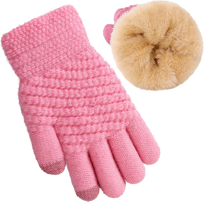 Clothclose Kids Winter Gloves for Boys Girls, Warm Winter Gloves for Kid, Knit Cable Fleece Lined Toddler Kids Glove Mitten - Image 1